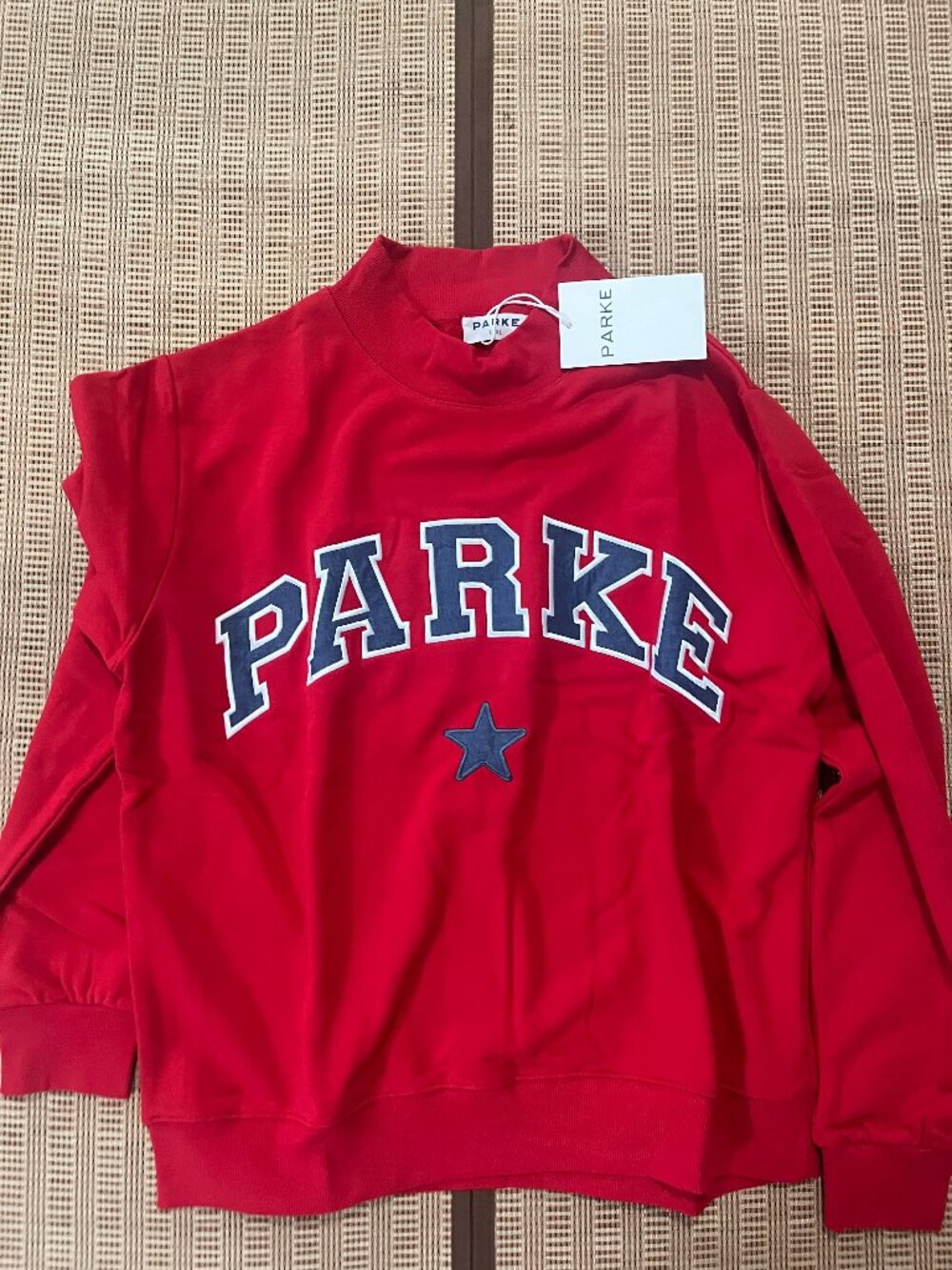 Parke Oversized Mock Neck Graphic Pullover Sweater